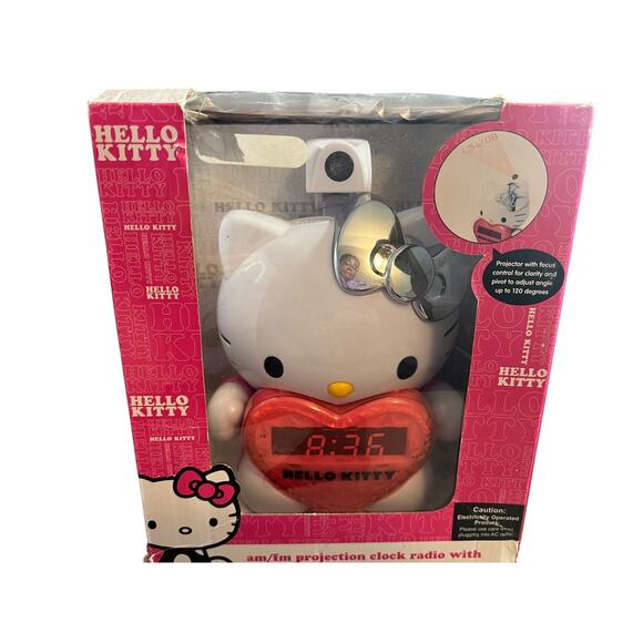 Rare Sanrio Hello Kitty Alarm Projector AM/FM Clock Radio New Unopened Box - Picture 1 of 7